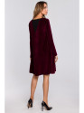 M566 Aksominė laisvo kirpimo suknelė - bordinė