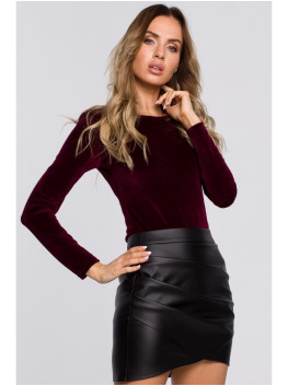 M567 Velvetinis kostiumėlis - bordo spalvos