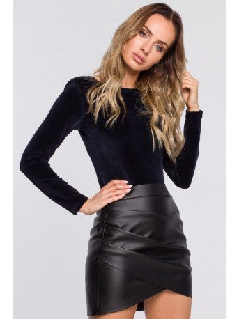 M567 Velvetinis kostiumėlis - tamsiai mėlynas