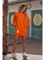 M676 Megztinis tunika su užtrauktukais - oranžinis