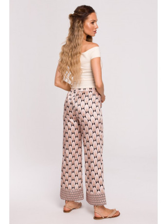 M680 Kreminės spalvos marškinėliai be rankovių ir su mazguota iškirpte