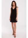 K128 Vienspalvė A formos suknelė su lankeliu - juoda