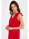 K128 Paprastoji A formos suknelė su lankeliu - raudona