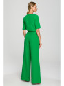 M703 Kombinezonas su dekoratyvine V formos iškirpte - žalias