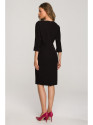 S324 Šikšnosparnio rankovių suknelė - juoda