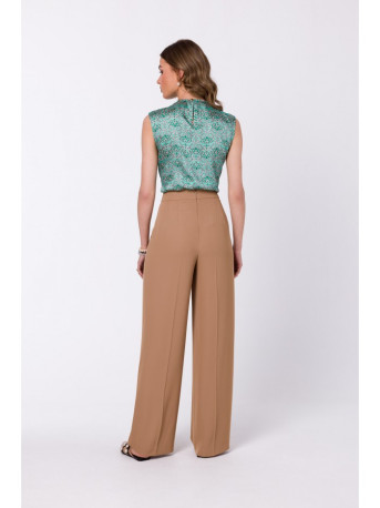 S331 Palaidinė be rankovių - smėlio spalvos