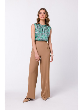 S331 Palaidinė be rankovių - smėlio spalvos