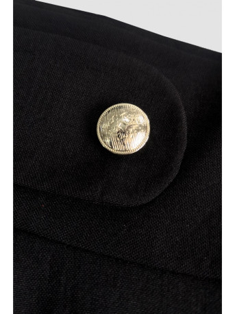 B265 Platėjantis sijonas aukštu liemeniu - juodas