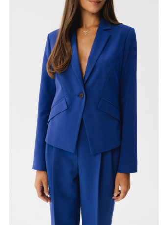 S353 Individualus švarkas su viena saga - karališkai mėlynas