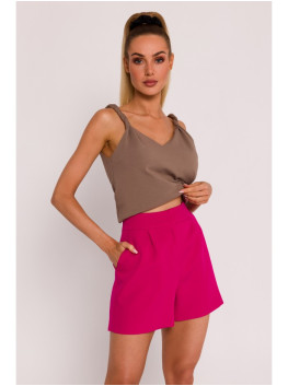 M775 Šortai su klostėmis - fuksija