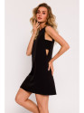 M778 Juodos spalvos suknelė be rankovių su iškirpimais