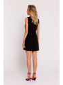 M778 Juodos spalvos suknelė be rankovių su iškirpimais