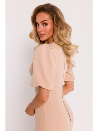 M779 Suknelė su biustu - smėlio spalvos