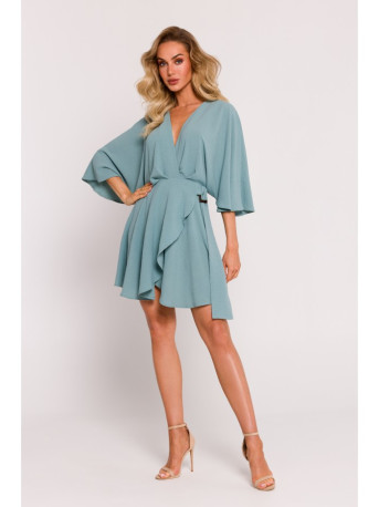 M785 Siaurėjanti mini suknelė - agavos spalvos