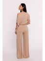 B289 Kelnės iš viskozės su elastiniu juosmeniu - kapučino