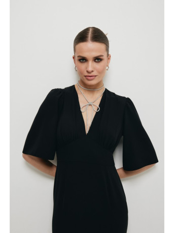 K195 Surištas kaklo vėrinys - sidabrinis