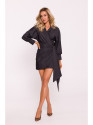 M802 Mini suknelė su kaklaraiščio detale - grafito spalvos