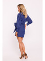 M802 Mini suknelė su kaklaraiščio detale - mėlyna