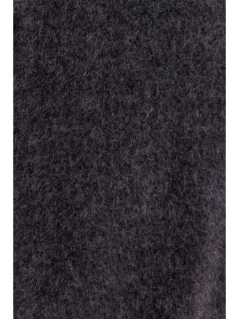 M808 Apkarpytas pliušinis švarkas - pilkas melanžas