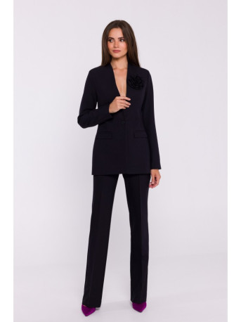 S370 Gėlių švarkas - juodas