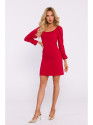 M836 Mini suknelė su kvadratine iškirpte - raudona