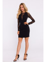M838 Mini suknelė su nėriniuotomis rankovėmis - juoda