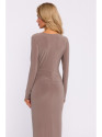 M840 Maxi suknelė su mazgu - smėlio spalvos