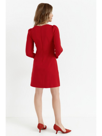 K148 Trapecijos formos suknelė - raudona