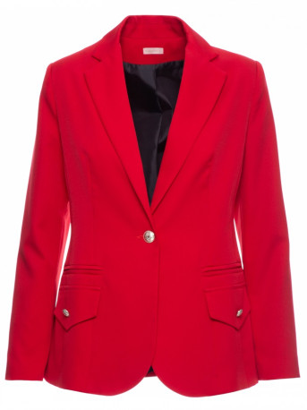 K141 Švarkas su dvigubomis atlenkiamomis kišenėmis - raudonas