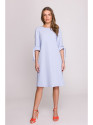 S393 A formos suknelė su užrišamomis rankovėmis - šviesiai mėlyna
