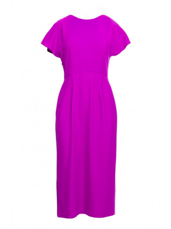 S398 Pieštuko formos suknelė su skylimu šone - levandų spalvos