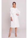 S403 Didelio dydžio trikotažinė suknelė - ecru spalvos