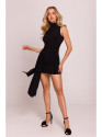 M841 Mini suknelė su kaklaraiščiu priekyje - juoda