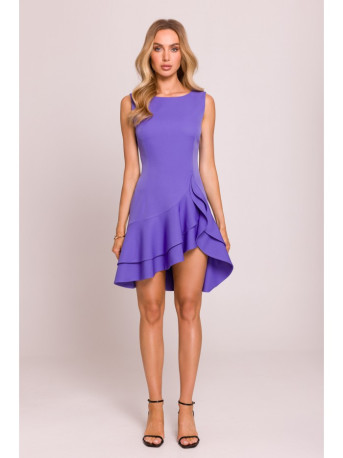 M850 Mini suknelė su raukiniais - šviesiai violetinė