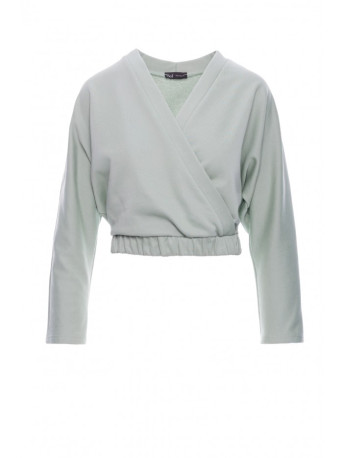 B292 Marškinėliai su užrašu priekyje - mėtų spalvos