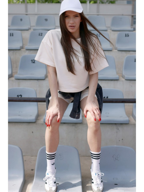 B294 Marškinėliai trumpomis rankovėmis - vaniliniai