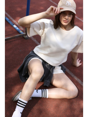 B294 Marškinėliai trumpomis rankovėmis - vaniliniai