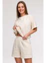B295 Šortai su kišenėmis - vaniliniai