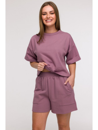 B295 Šortai su kišenėmis - heather