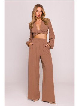 M862 Wide leg trousers - chocolate