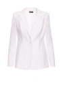M865 Lace panels single button blazer - ecru