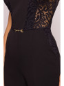 M866 Lace panels jumpsuit - black