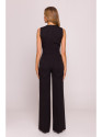 M866 Lace panels jumpsuit - black