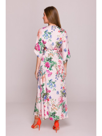 S405 Wrap maxi dress with print - model 1