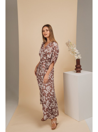 S405 Wrap maxi dress with print - model 2
