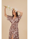 S405 Wrap maxi dress with print - model 2