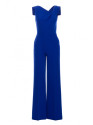 S407 Elegant jumpsuit with asymmetrical neckline - royal blue