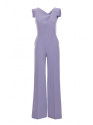 S407 Elegant jumpsuit with asymmetrical neckline - dove grey