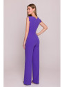 S407 Elegant jumpsuit with asymmetrical neckline - purple
