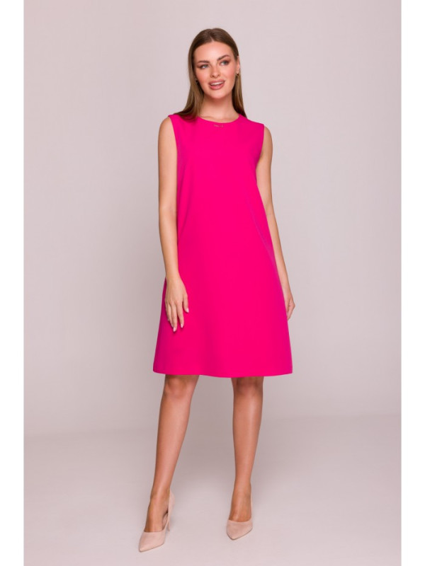 S408 Sleeveless shift dress - pink